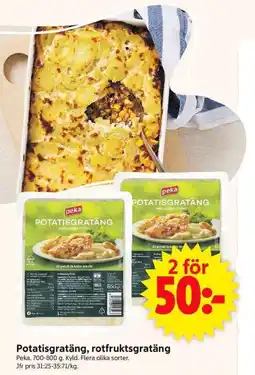 ICA Supermarket Potatisgratäng, rotfruktsgratäng erbjuda