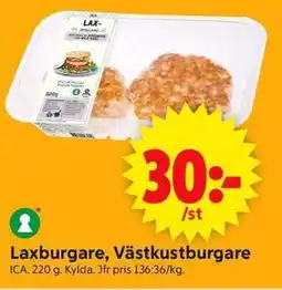ICA Supermarket Laxburgare, västkustburgare erbjuda