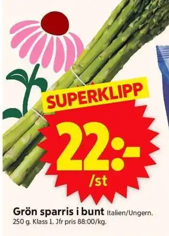 ICA Supermarket Grön sparris i bunt erbjuda