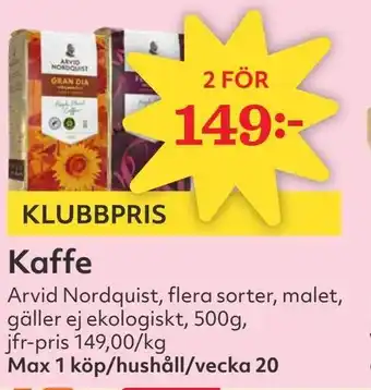 Östenssons ARVID NORDQUIST Kaffe erbjuda