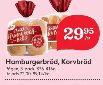 Östenssons Hamburgerbröd, korvbröd erbjuda