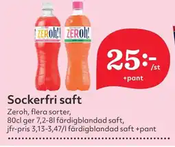 Östenssons ZEROH Sockerfri saft erbjuda