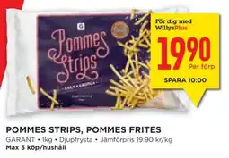Willys Pommes Strips, Pommes Frites erbjuda