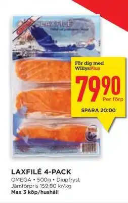 Willys LAXFILÉ 4-PACK erbjuda
