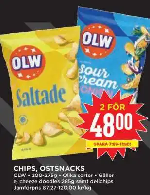Willys Chips, Ostsnacks erbjuda