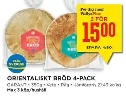 Willys ORIENTALISKT BRÖD 4-PACK erbjuda
