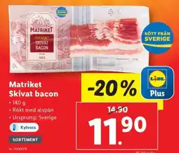 Lidl MATRIKET Skivat bacon erbjuda