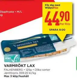 Willys Varmrökt lax erbjuda