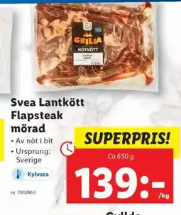 Lidl Svea Lantkött Flapsteak mörad erbjuda