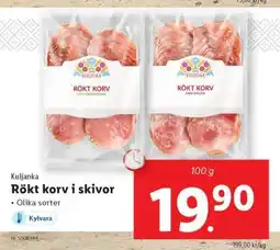 Lidl Kuljanka Rökt korv i skivor erbjuda