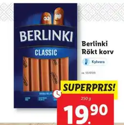Lidl Berlinski Rökt korv erbjuda