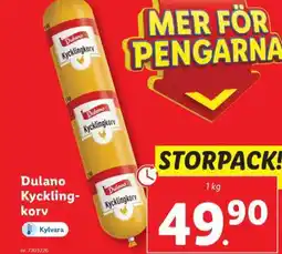 Lidl Dulano Kycklingkorv erbjuda