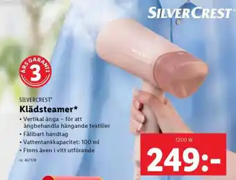 Lidl SILVERCREST Klädsteamer erbjuda