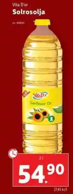 Lidl VITA D’OR Solrosolja erbjuda