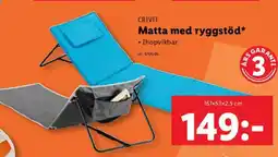Lidl CRIVIT Matta med ryggstöd erbjuda