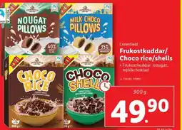 Lidl Crownfield Frukostkuddar/Choco rice/shells erbjuda