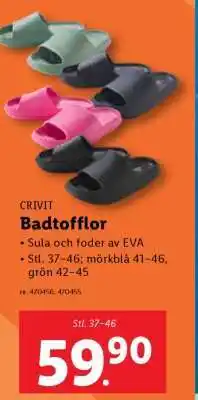 Lidl CRIVIT Badtofflor erbjuda
