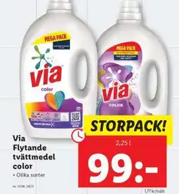 Lidl VIA flytande tvättmedel color erbjuda