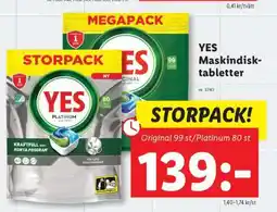 Lidl YES MASKINDISKTABLETTER erbjuda