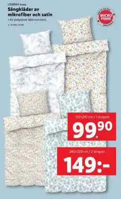 Lidl Sängkläder av mikrofiber och satin erbjuda