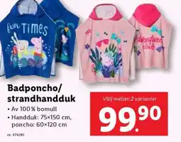 Lidl Badponcho/strandhandduk erbjuda