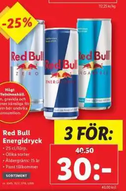 Lidl Red Bull Energydryck erbjuda