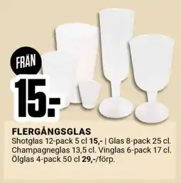 ÖoB FLERGÅNGSGLAS erbjuda