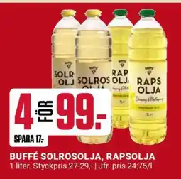 ÖoB BUFFÉ SOLROSOLJA, RAPSOLJA erbjuda