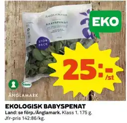 Coop EKOLIGISK BABYSPENAT erbjuda