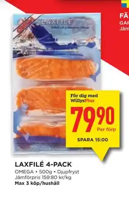 Willys LAXFILÉ 4-PACK erbjuda
