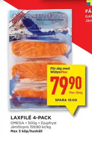 Willys LAXFILÉ 4-PACK erbjuda
