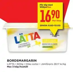 Willys BORDSMARGARIN erbjuda