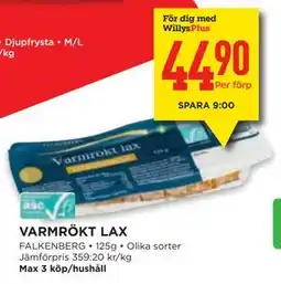 Willys VARMRÖKT LAX erbjuda