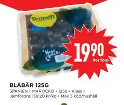 Willys BLÅBÄR 125G erbjuda