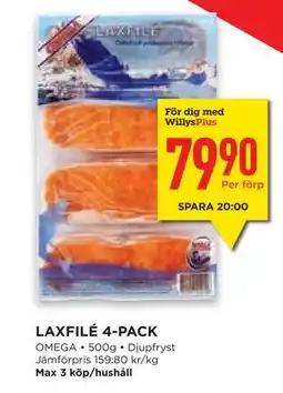 Willys Hemma LAXFILÉ 4-PACK erbjuda