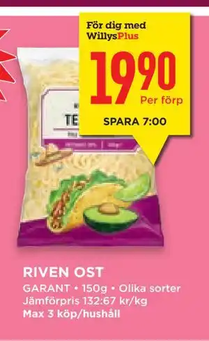 Willys Hemma RIVEN OST erbjuda