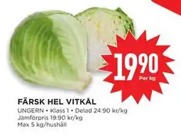 Willys Hemma FÄRSK HEL VITKÅL erbjuda