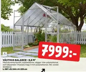 Jem&Fix VÄXTHUS BALANCE - 8,8 M² erbjuda