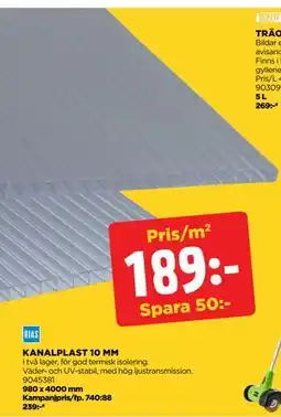 Jem&Fix KANALPLAST 10 MM erbjuda
