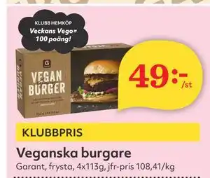 Hemköp Veganska burgare erbjuda
