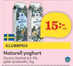 Hemköp Naturell yoghurt erbjuda