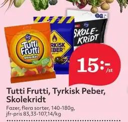 Hemköp Tutti Frutti, Tyrkisk Peber, Skolekridt erbjuda
