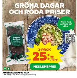 Coop Ätmogen avokado 3-pack erbjuda