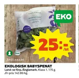 Coop Ekologisk babyspenat erbjuda