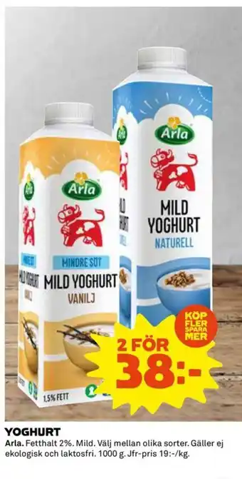 Coop ARLA Yoghurt erbjuda