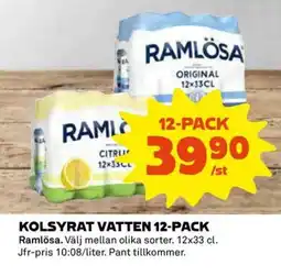 Coop RAMLÖSA Kolsyrat vatten 12-pack erbjuda
