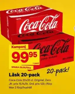 City Gross COCA-COLA Läsk 20-pack erbjuda