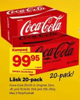 City Gross COCA-COLA Läsk 20-pack erbjuda