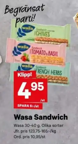 City Gross WASA Wasa sandwich erbjuda