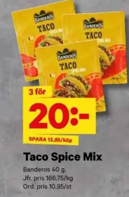 City Gross BANDEROS Taco spice mix erbjuda